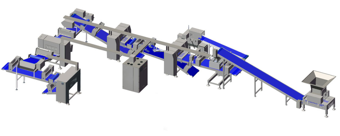 Gambar 3D Tugas Berat Roller Adonan, Pastry Dough Sheeter Equipment Desain Modular